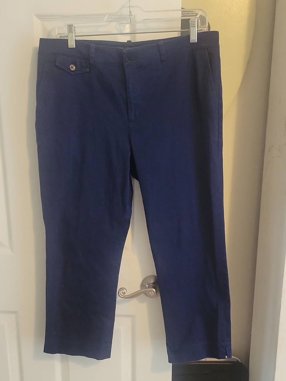 Lauren Ralph Lauren Sz12 Navy slacks side pockets ankle length
